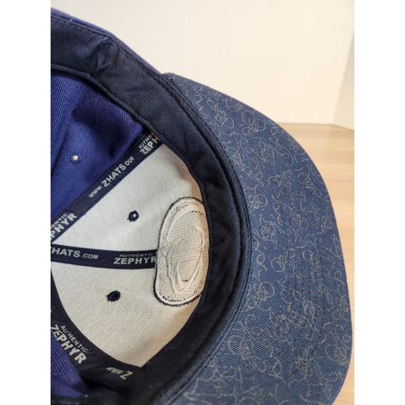 Zephyr 32/5 Penn State Baseball Hat Men's 7 3/8 Blue Fitted Nitty Lions All Over - Picture 8 of 9